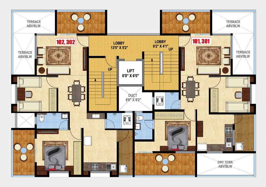 1st and 3rd Floor Plan